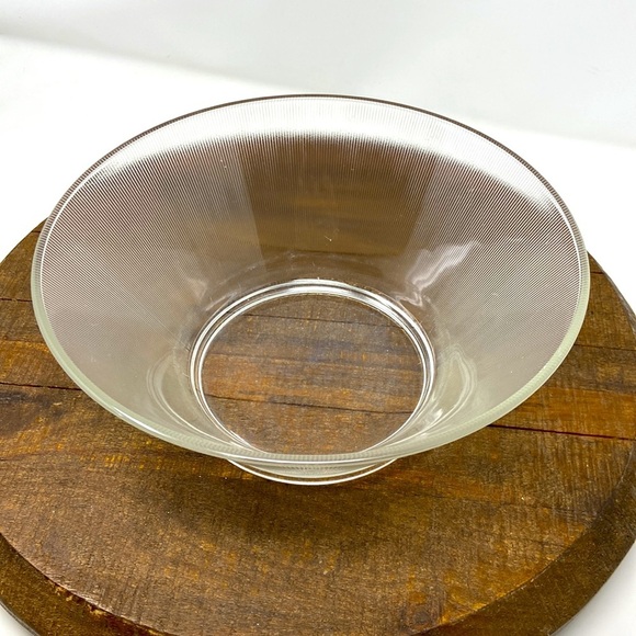 Vintage Mid Century Ribbed Glass Bowl, Display Bowl, Fruit Serving Bowl, 1950s - Picture 2 of 6